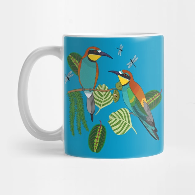 European bee-eater birds by Naty Design Prague